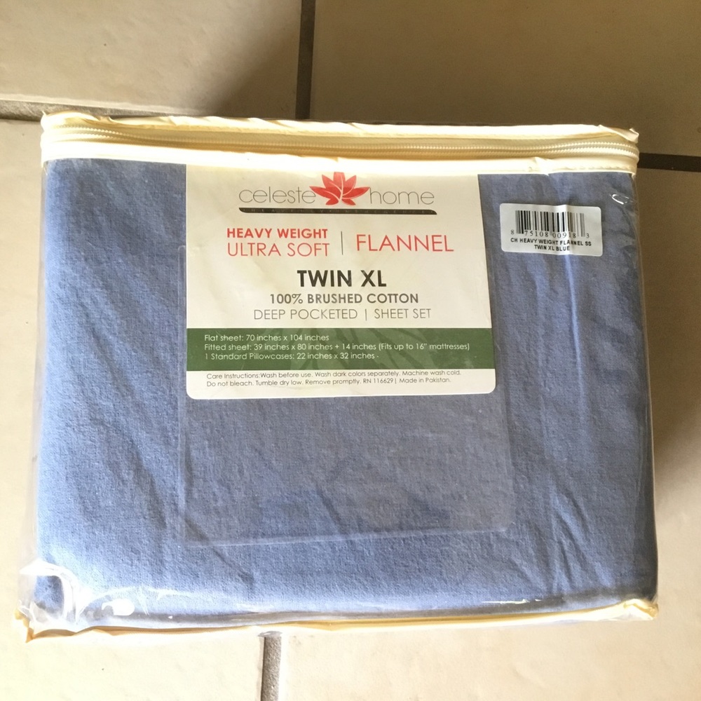 blue 100% brushed cotton flannel bed sheets
